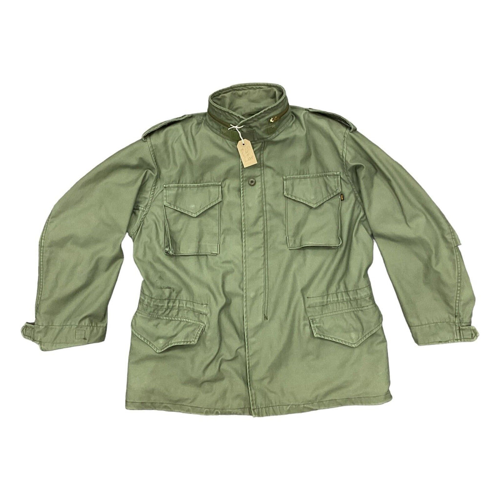 Genuine ALPHA Industries M65 Jacket Olive Green US Army LARGE - REGULAR [JR251]
