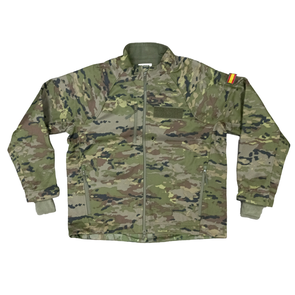 Spanish Army Camo Softshell Combat Jacket with name and side patch