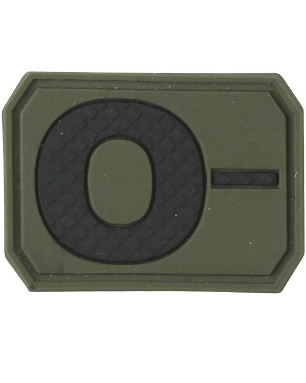 Blood Group Patch O- with hook and loop fastener back