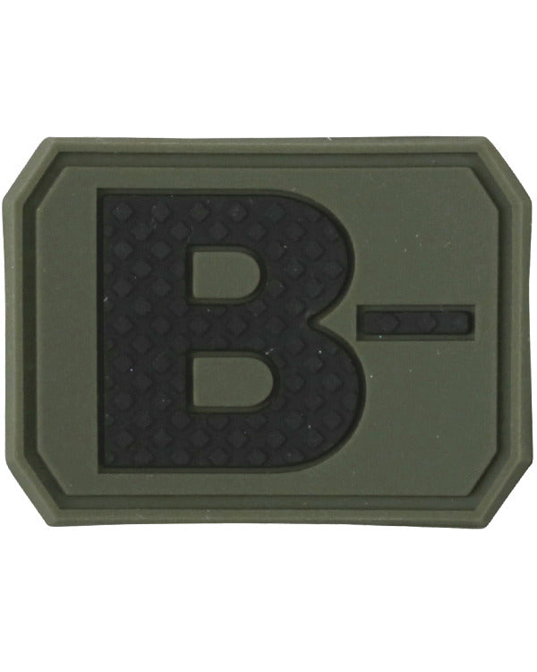 Blood Group Patch B- with hook and loop fastener back