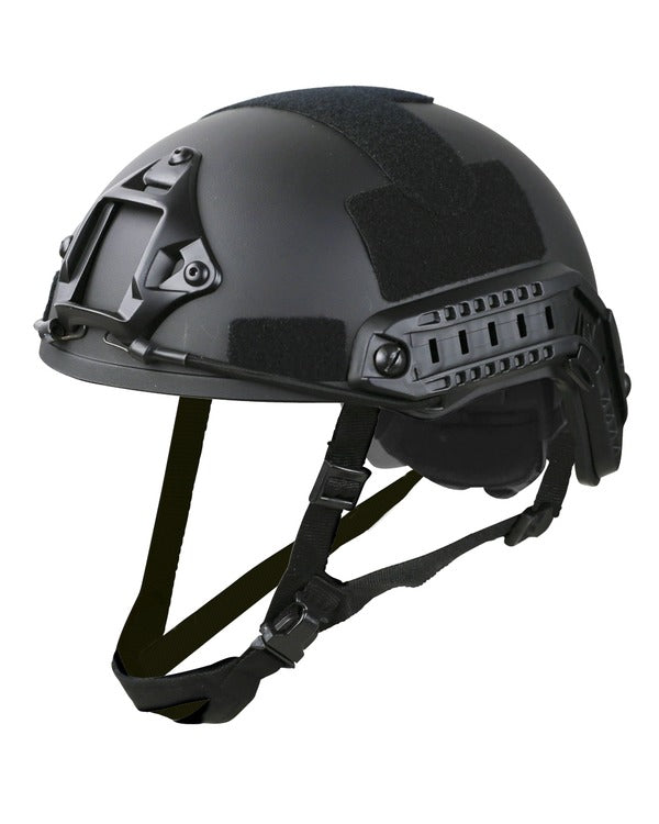 Kombat Black Fast Helmet Replica with chin straps 