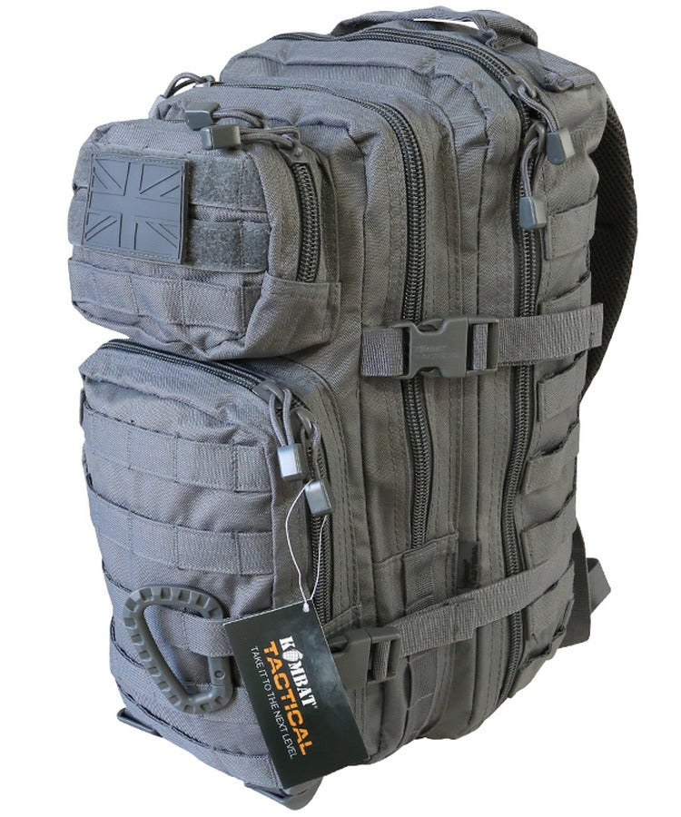 Kombat Small Gunmetal Grey Molle Assault Pack 28 Litre with padded shoulder straps and buckles 