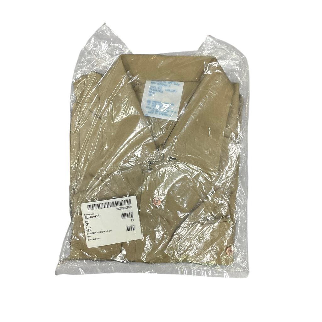 Brand New 1994 British Army Ben Sherman Khaki Shirt 43cm [WH50]