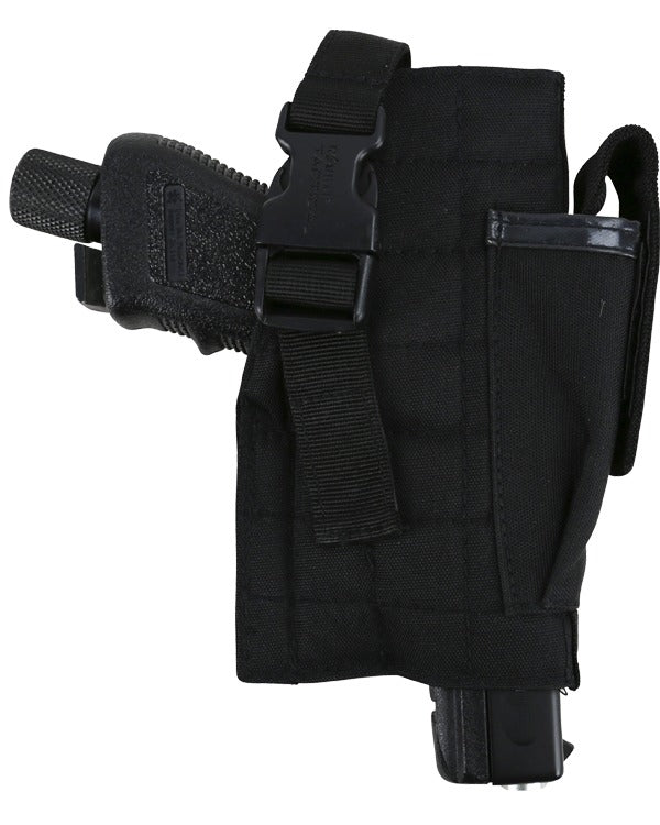 Kombat Molle Gun Holster with Mag Pouch - Black