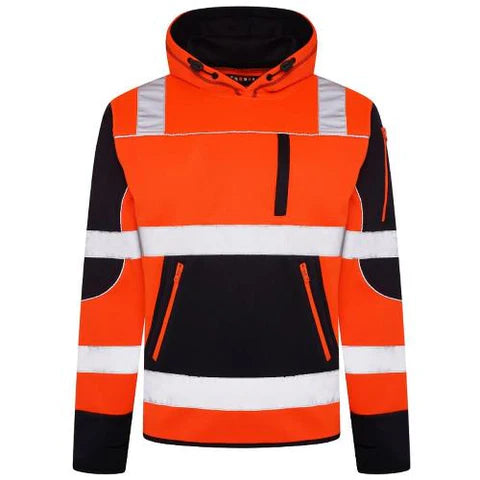 Aviator Hi Vis Hoodie - Orange/Navy