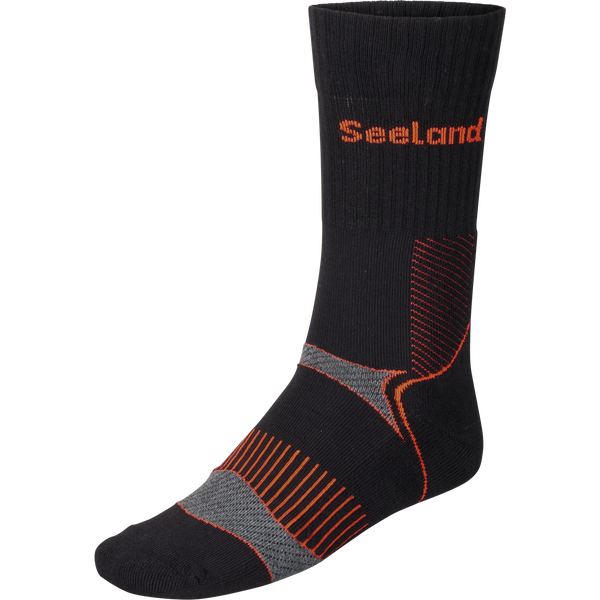 Seeland Hunters Coolmax Socks 2 Pack - Black/Dark Grey