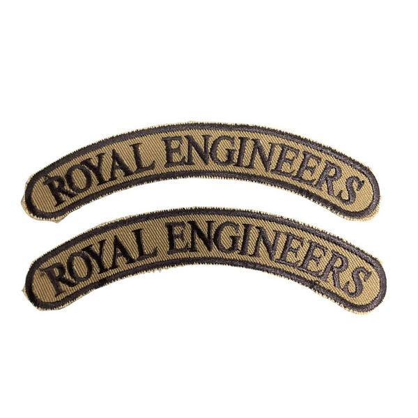 British Army Royal Engineers Regiment Shoulder Titles (ONE PAIR)