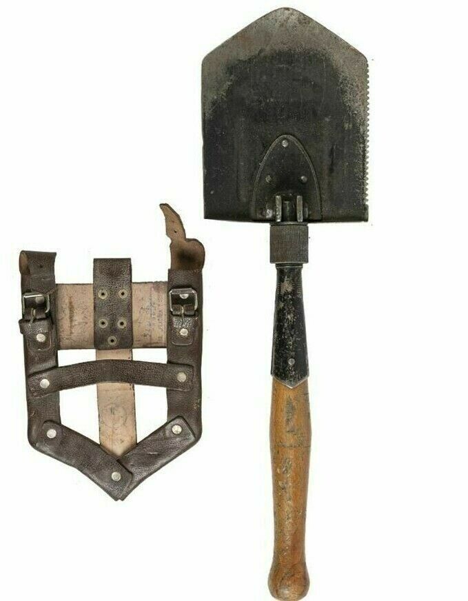 Romanian Army Folding Entrenching Tool & Leather Case