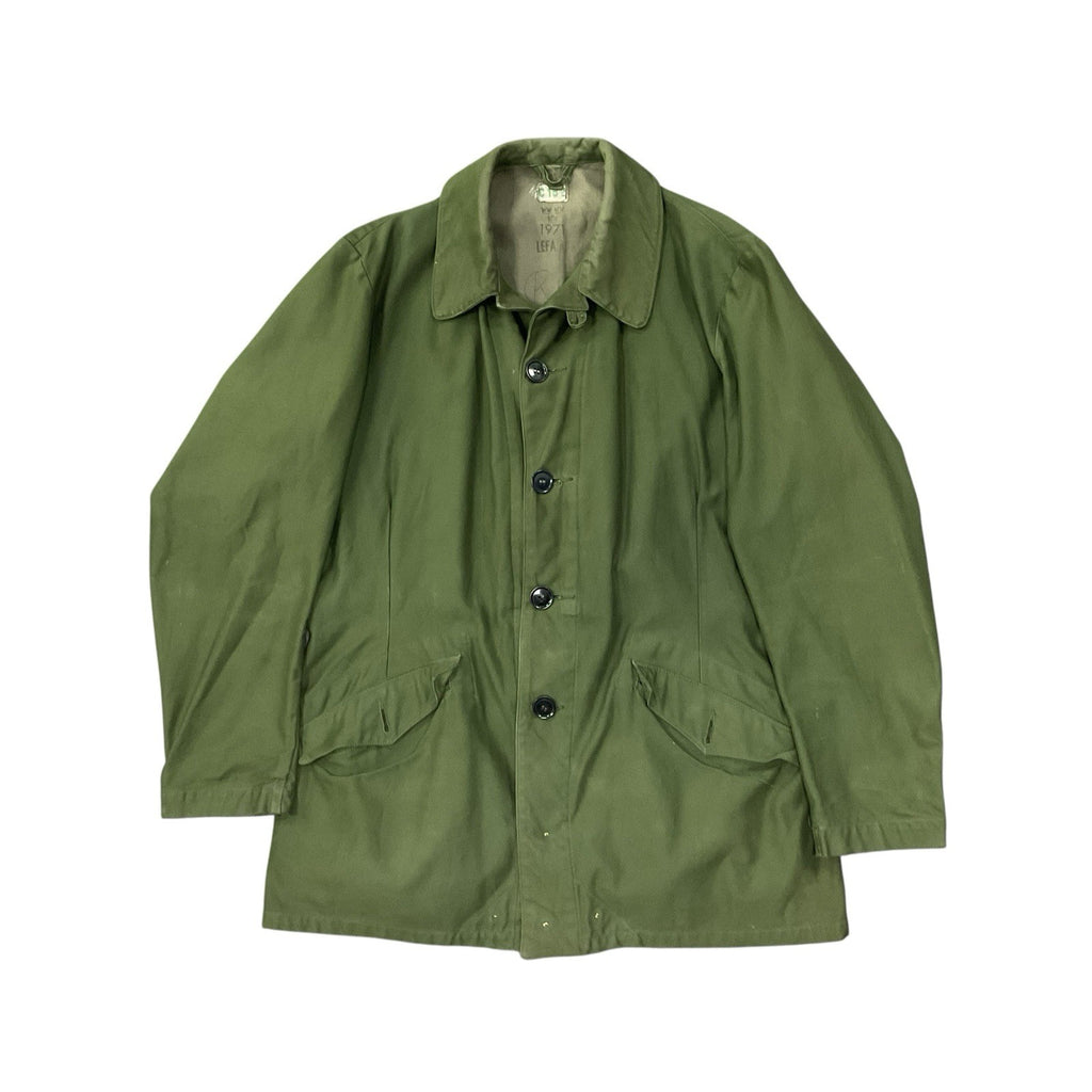 Vintage Swedish Army Olive Green Combat Jacket 1971 Dated [DR219]0