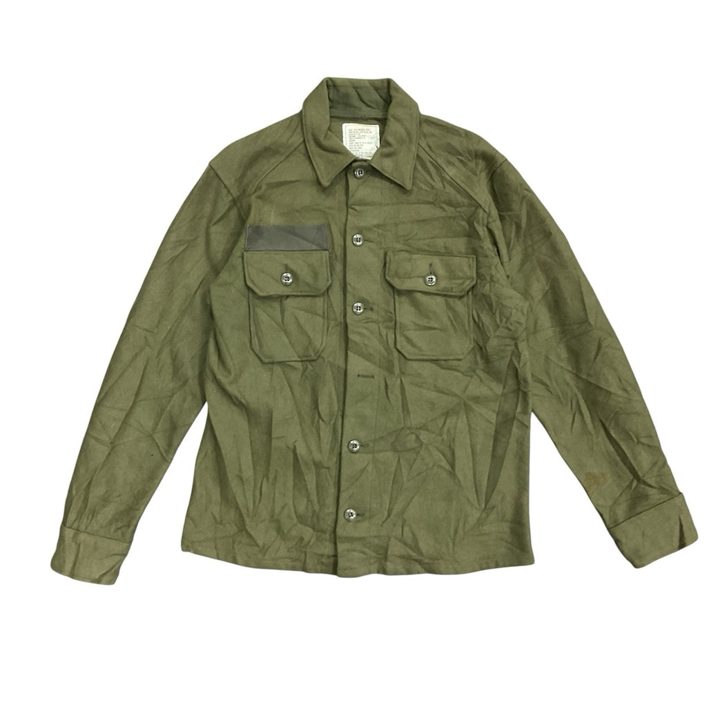 US Army Shirt Cold Weather Field Wool Nylon Olive Green Medium [DR218]0