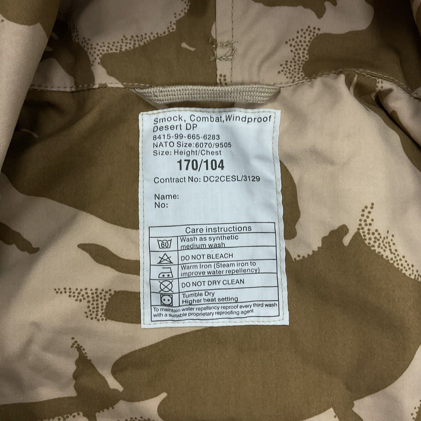 British Army Desert Combat CS95 Pattern Smock – Pools Surplus Stores