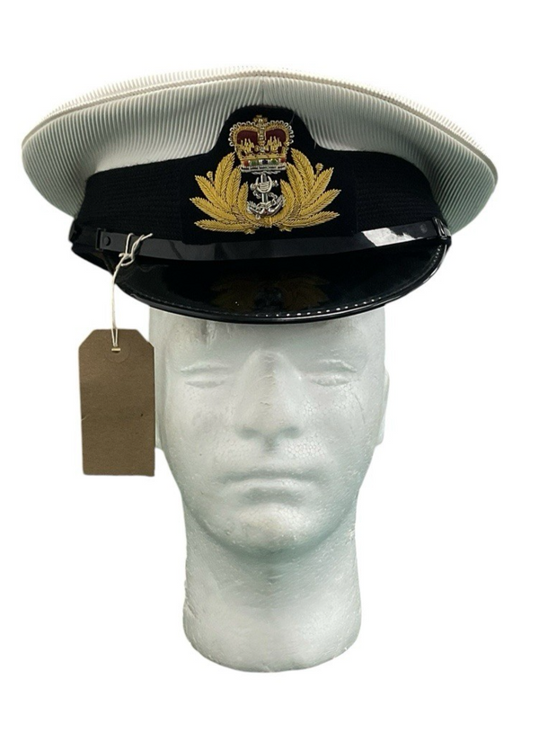 Royal Navy Male Officer Cap RN Mens Service Military Dress Hat MOD UK  [RC036]0