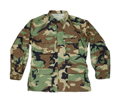 US Army Hot Weather Woodland Camouflage BDU Shirt Ripstop Combat Jacket