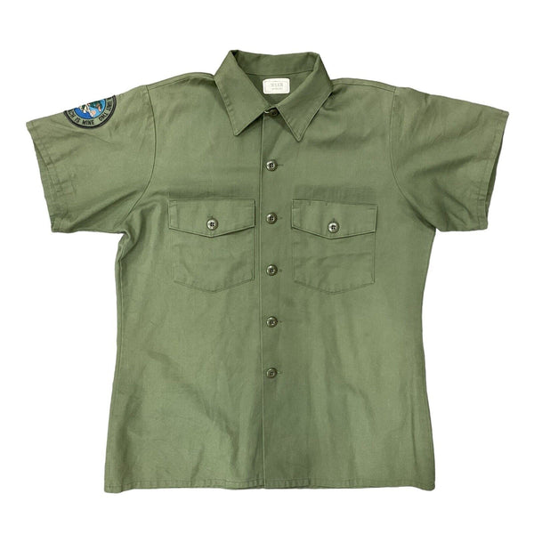 US Army OG-507 BEACHMASTER 1986 Dated Short Sleeve Shirt 16.5" Collar [JR241]