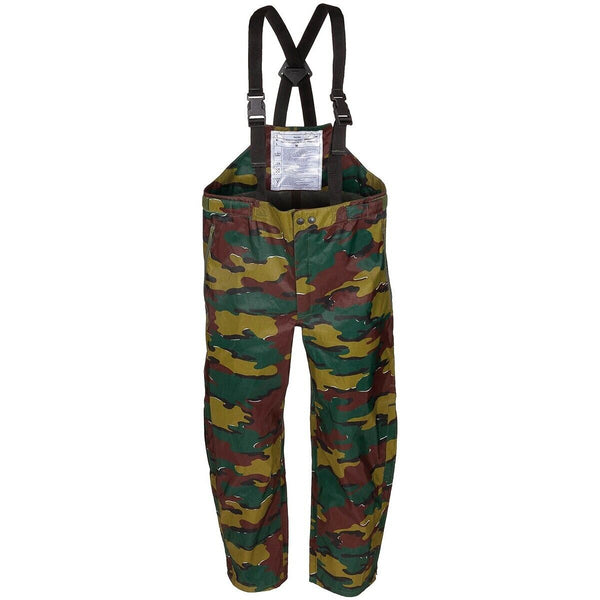 Belgian Army Goretex Bib & Brace Waterproof Trousers - Jigsaw Camo