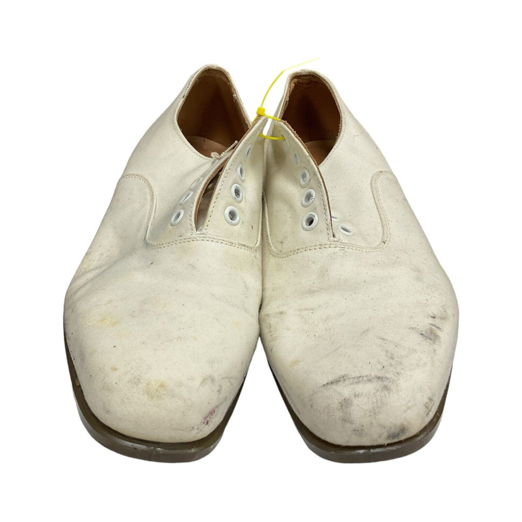 British Army White Canvas Dress Shoes - Size 8M [JN107]