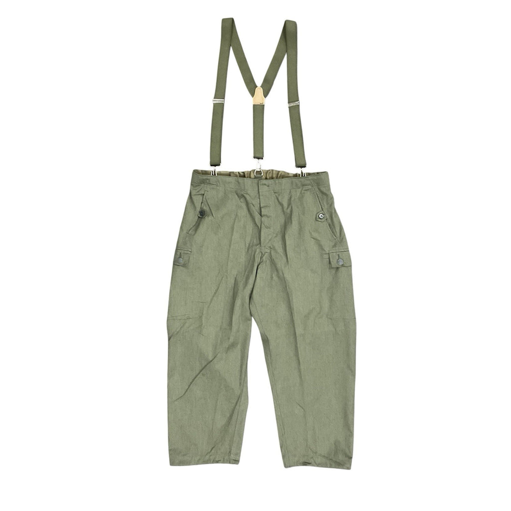 Vintage DDR 1979 East German Olive Drab Trousers with Dutch Suspenders [DR224]0