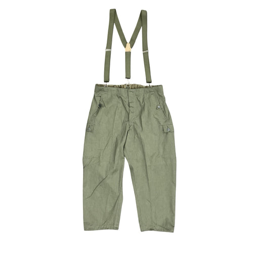 Vintage DDR 1979 East German Olive Drab Trousers with Dutch Suspenders [DR224]0