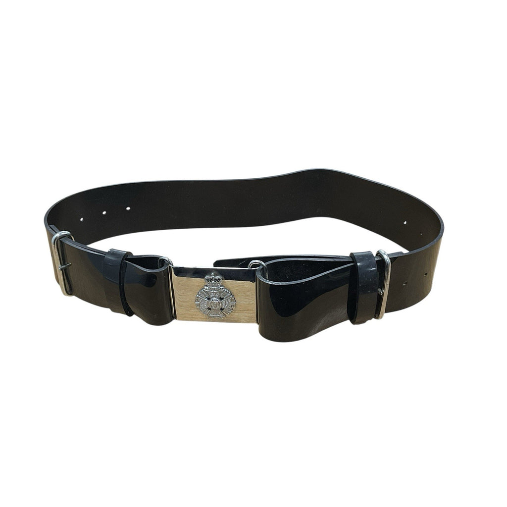 Genuine British Army Rifles Regimental Waist Belt Black Plastic PVC [WH04]0