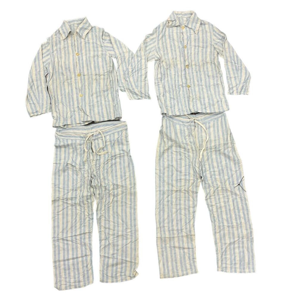 2 x Vintage 1940s British Army Genuine RAF Issue Pyjama Suits 'Army-Jarmies' WW2
