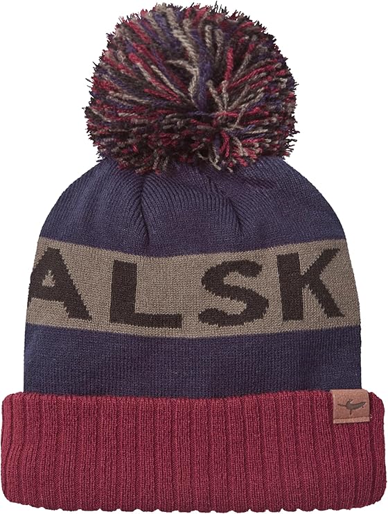 Sealskinz Foulden Bobble Hat - Navy/Grey/Red