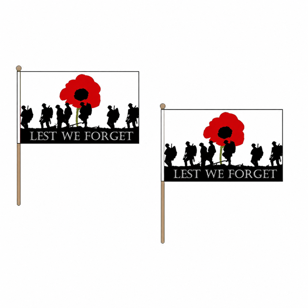 Lest We Forget Hand Flag