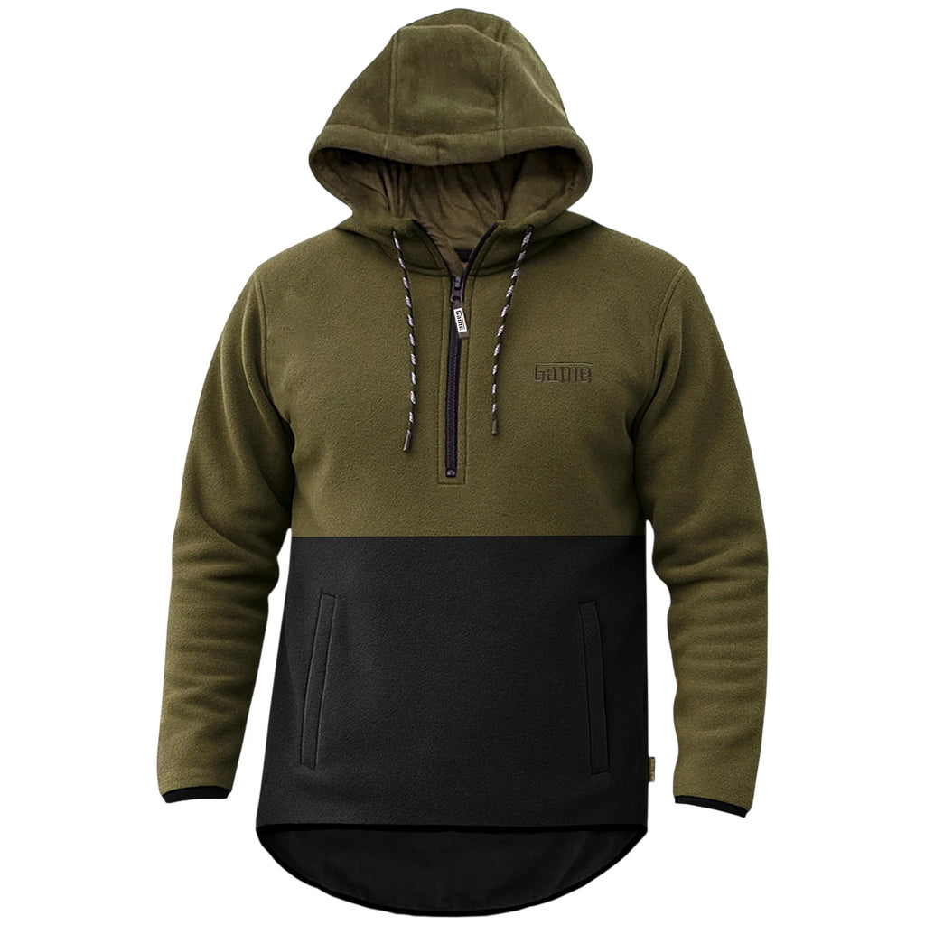 Game Alpine Fleece 1/4 Zip Hoodie - Green & Black