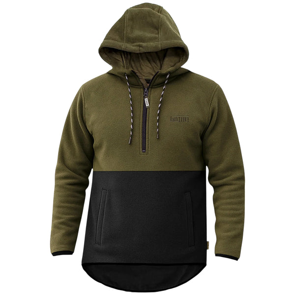 Game Alpine Fleece 1/4 Zip Hoodie - Green & Black