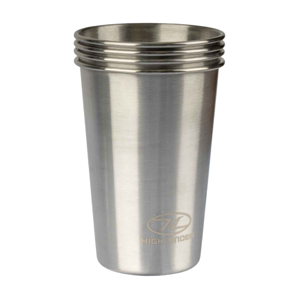 Highlander Stainless Steel Camp Mug 500ml - Pack of 4