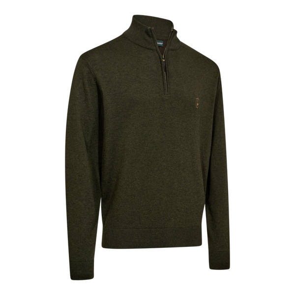 Deerhunter Harrington 1/2 Zip Knit | Forest Ember