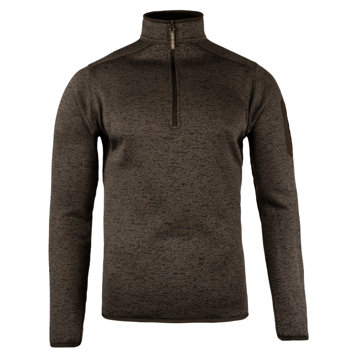Jack Pyke Melange Quarter Zip Fleece - Brown Fleck