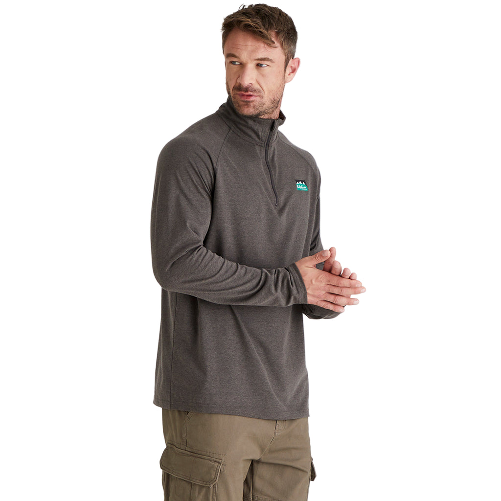 Ridgeline Baseline Zip Top - Light Bark Marl