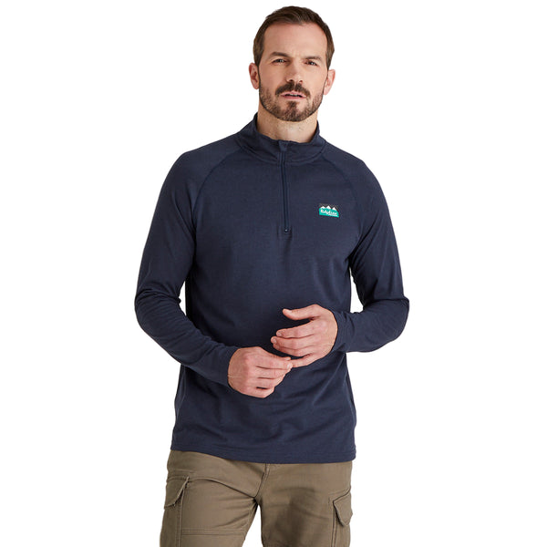 Ridgeline Baseline Zip Top - Navy Marl