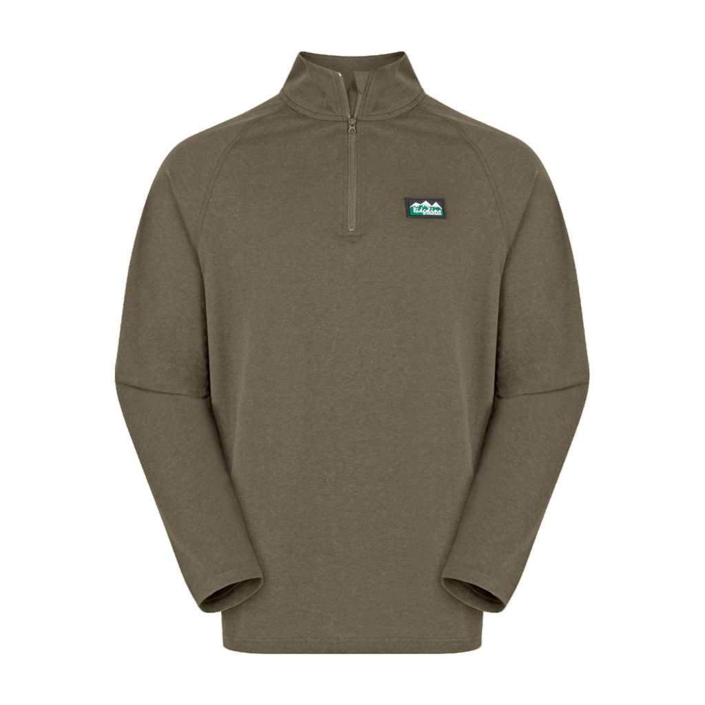 Ridgeline Baseline Zip Top - Light Bark Marl