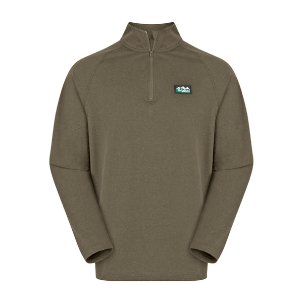 Ridgeline Baseline Zip Top - Light Bark Marl