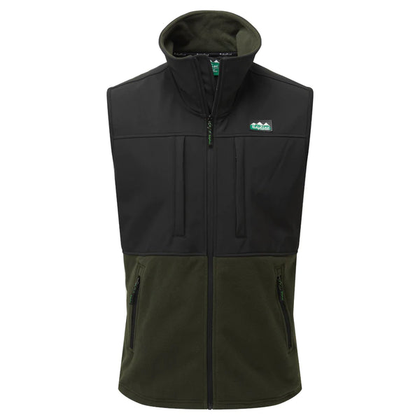 Ridgeline Hybrid Fleece Vest - Olive/Black