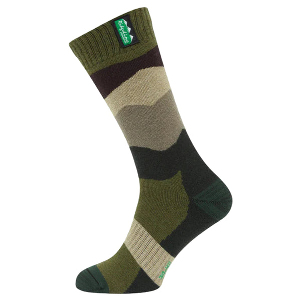 Ridgeline Merino Wool Socks Mid Length - Olive Stripes
