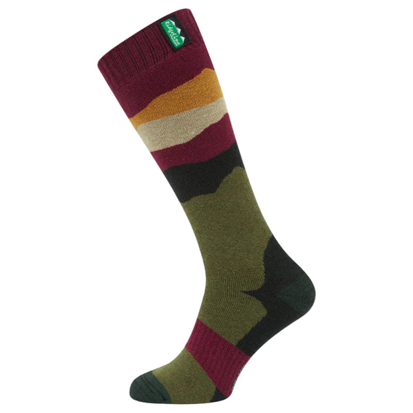 Ridgeline Merino Wool Socks Full Length - Berry