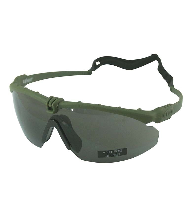 Kombat Ranger Glasses - Green - Smoke Lens