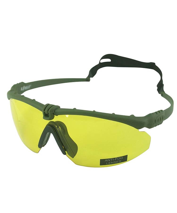 Kombat Ranger Glasses - Green - Yellow Lens