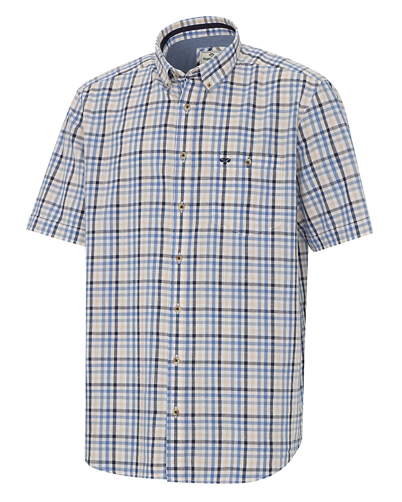 Hoggs of Fife Aberdour Short Sleeve Checked Shirt | Blue