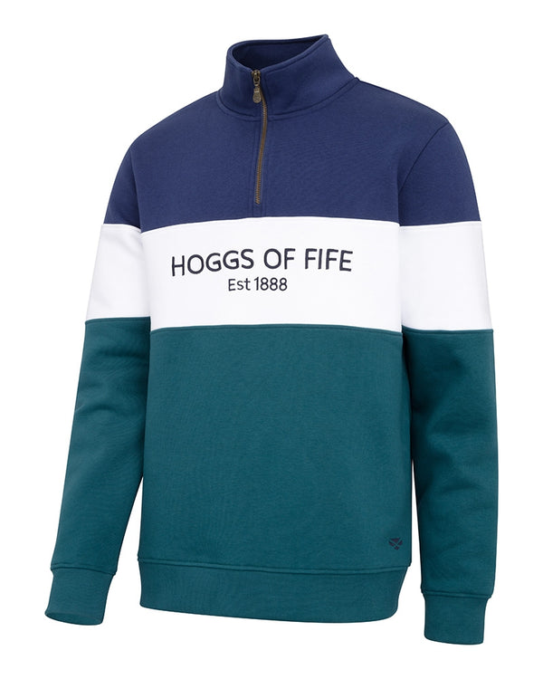 Hoggs of Fife Dumfries 1888 1/4 Zip Fleece - Nordic Blue/Meditteranea