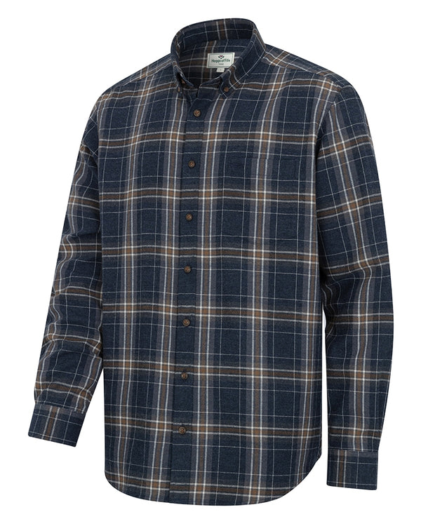 Hoggs of Fife Pitlessie Flannel Shirt - Blue/Brown/White