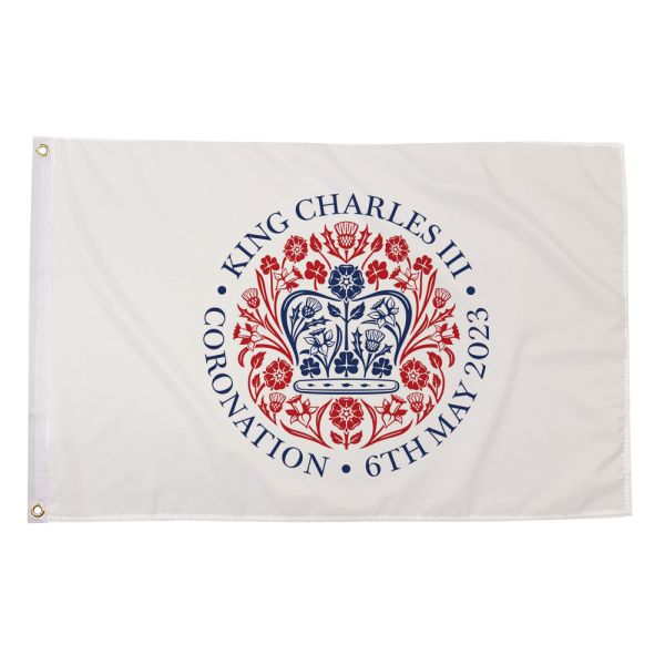 Coronation Flag 5ft x 3ft WHITE