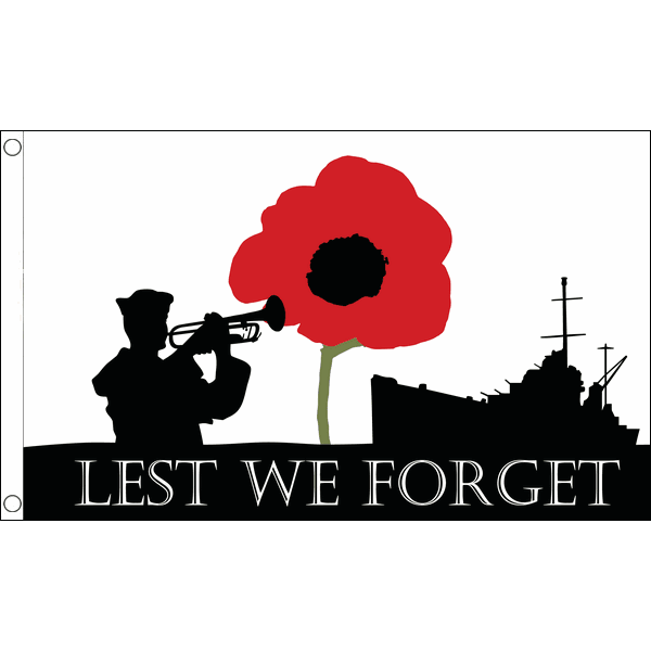 Lest We Forget Navy Flag