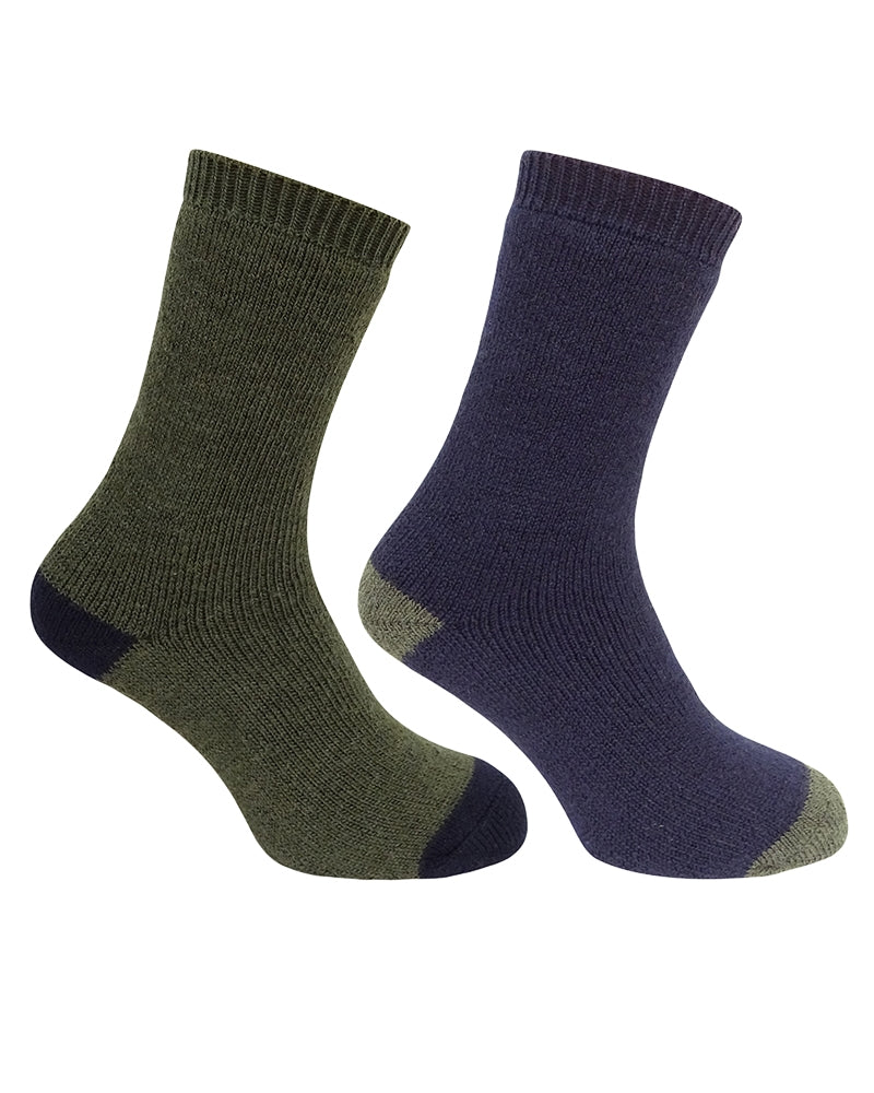 Hoggs of Fife Country Short Socks - Navy/Green (2 pack)
