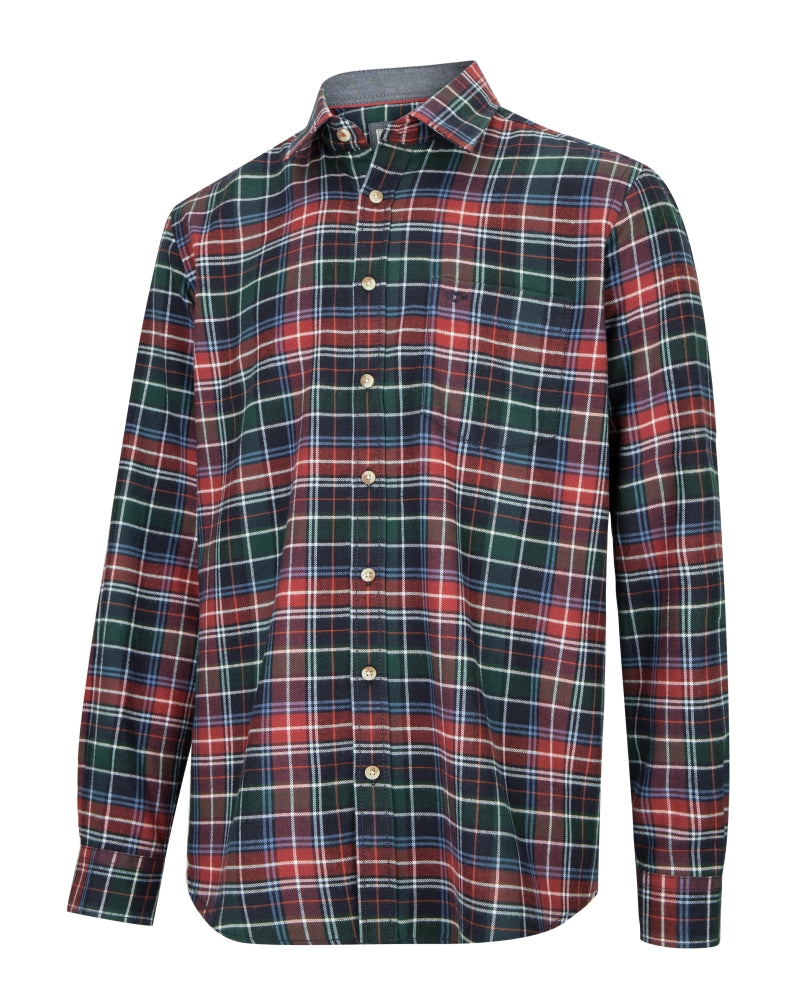 Hoggs of Fife Pitlochry Flannel Check Shirt - Forest Check