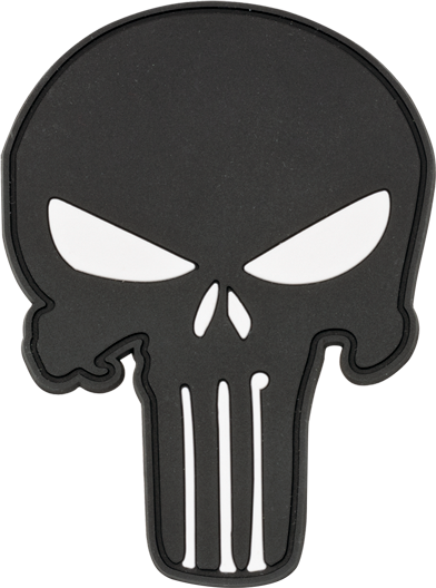 Black Punisher Skull Patch - Large