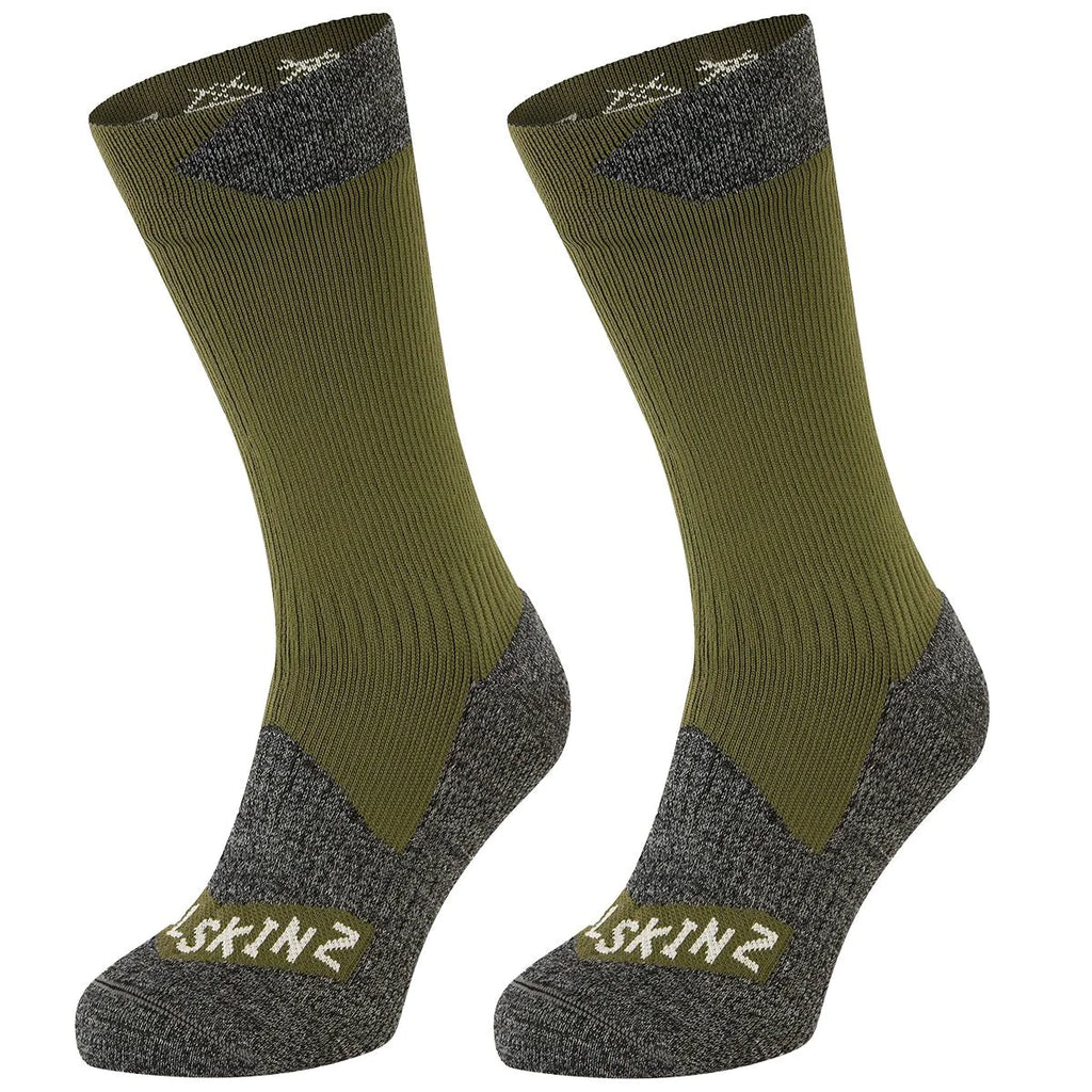 SealSkinz Raynham Waterproof Sock | Olive / Grey Marl