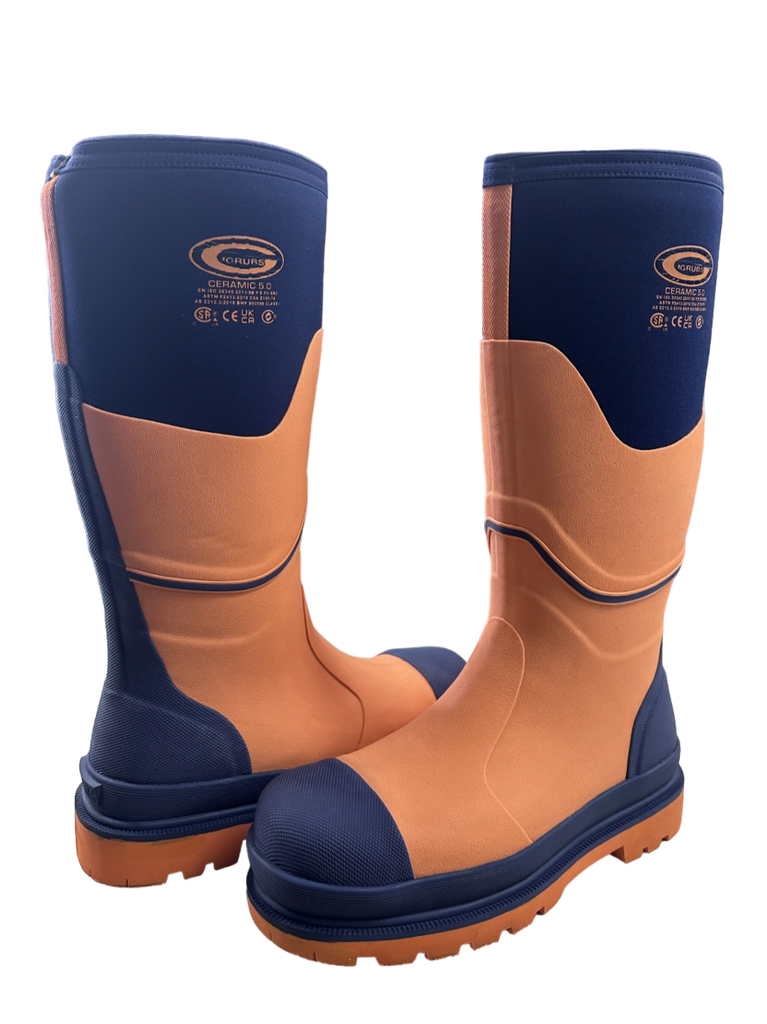 Grubs Ceramic 5.0 Orange/Blue Safety Wellington Boots